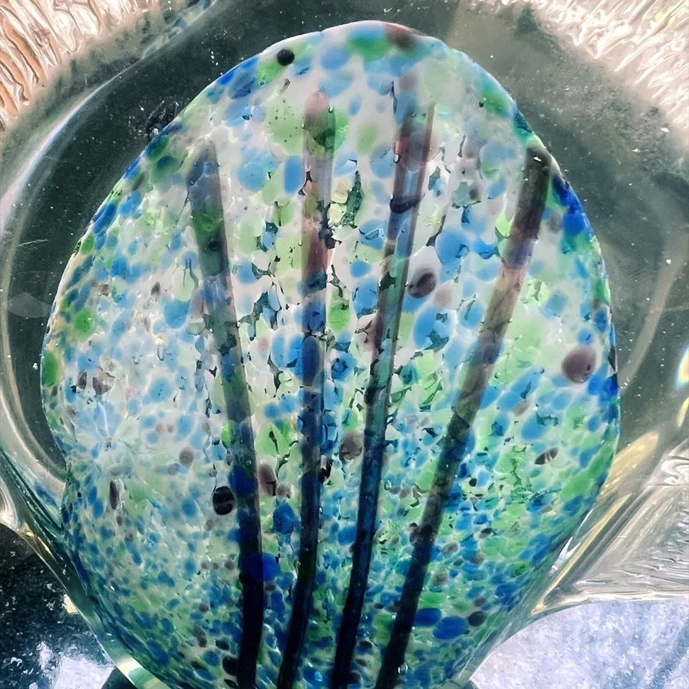 Artistic Glass Fish Figurine - Blue and Green